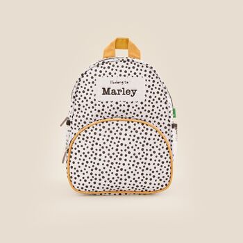 Personalised Black And White Polka Dot Backpack, 3 of 8