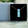 Silver Blue Sparkling Glass Sterling Silver Necklace, thumbnail 9 of 11