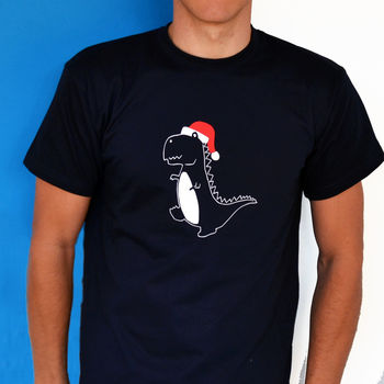 Men's Christmas Dinosaur T Shirt, 2 of 2