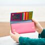 Recycled Leather Multicoloured Stripe Clutch Purse, thumbnail 7 of 8