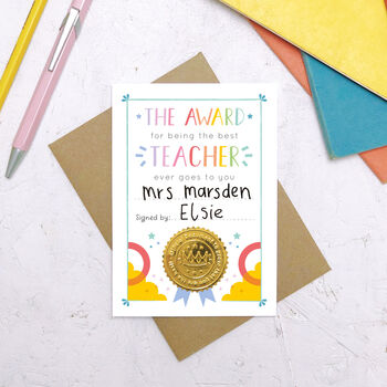 Best Teacher Certificate Card, 6 of 6