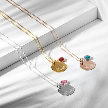 Personalised Gold Plated Swarovski Birthstone Necklace, 8 of 9