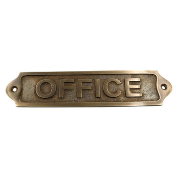 Personalised Office Brass Plaque With Vintage Finish, 4 of 12