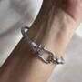 Tarnishfree 18 K Gold Plated Twisted Rope Shackle Rope Bracelet With Cubic Zirconia, thumbnail 6 of 9