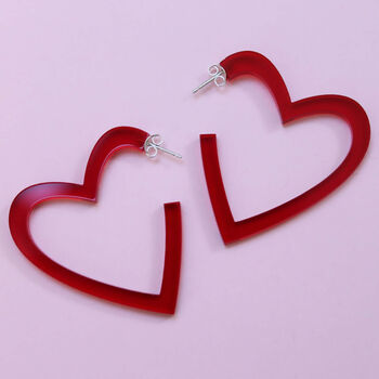 Valentines Heart Hoop Earrings, 2 of 12