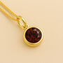 Personalised Gold Plated Sterling Silver January Garnet Birthstone Necklace, thumbnail 1 of 8