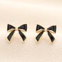 Black Bow Stud Earrings, thumbnail 2 of 3
