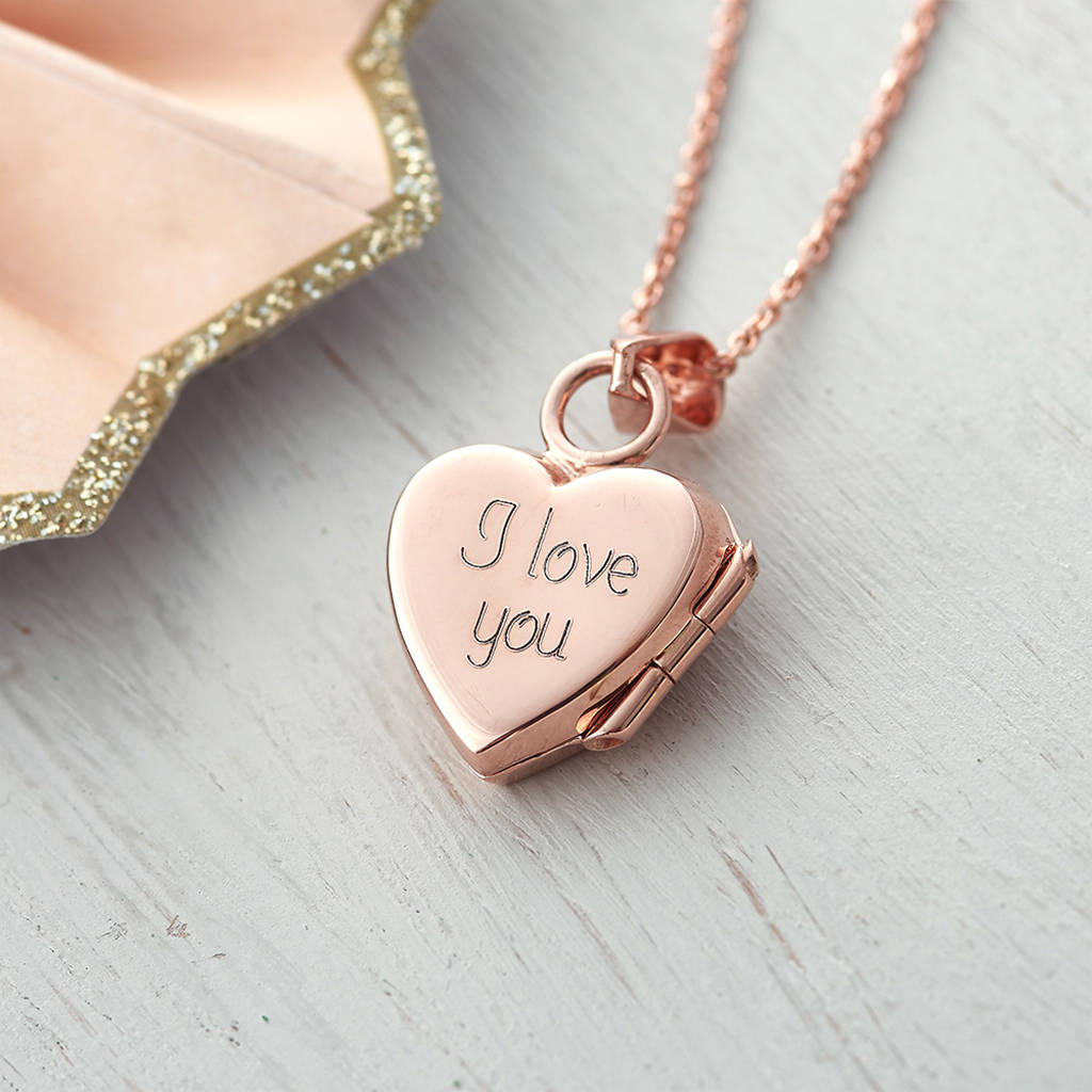 personalised 18ct rose gold heart locket necklace by hurleyburley ...