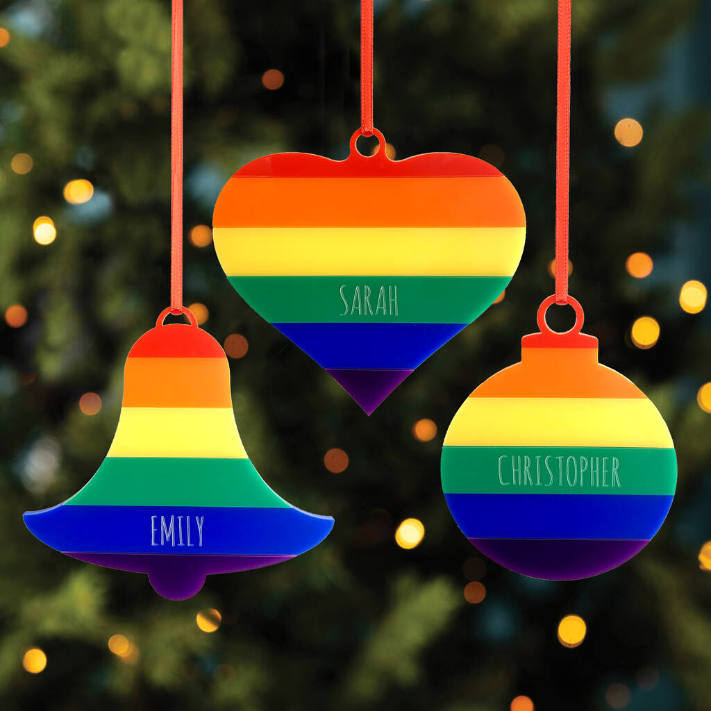 Personalised Pride Rainbow Flag Christmas Decoration By Urban Twist