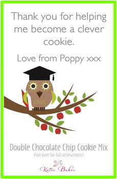 Personalised Teacher Thank You Gift Cookie Mix|Wise Owl, 4 of 4