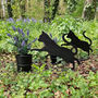 Pair Of Petite Kitty Cat Silhouette Plant Pots, thumbnail 1 of 6