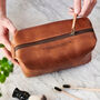 Personal Message Leather Luxe Wash Bag, thumbnail 1 of 5