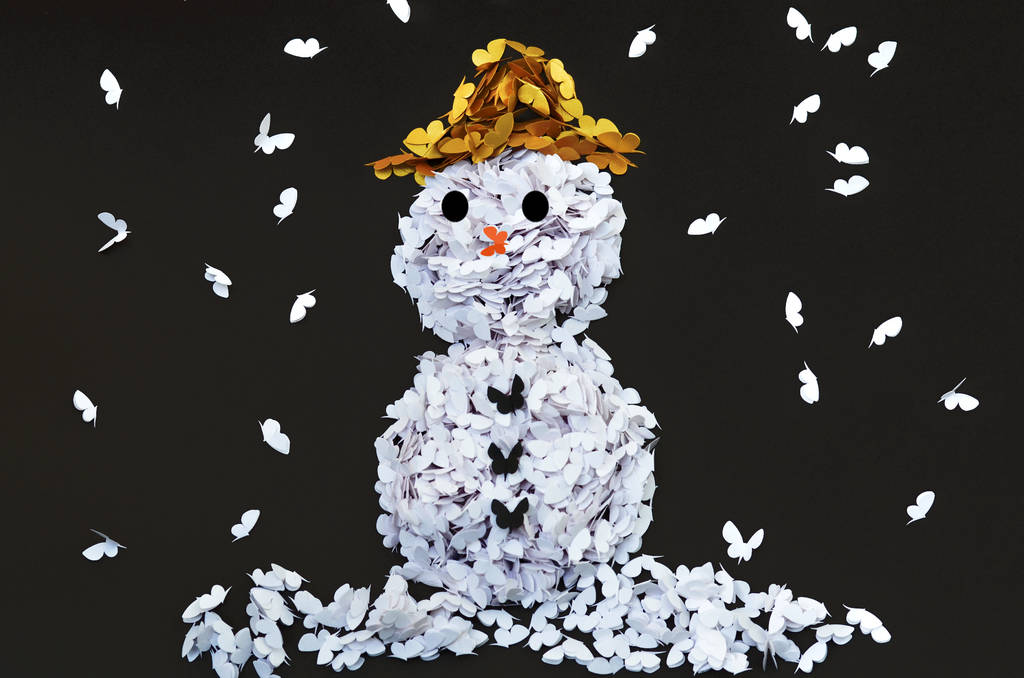 Snowman And Butterflies Winter Card, 1 of 11