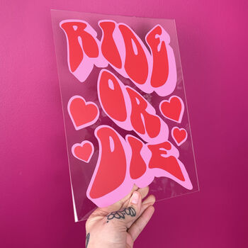 Ride Or Die Hearts Clear Acrylic Plaque, 5 of 6
