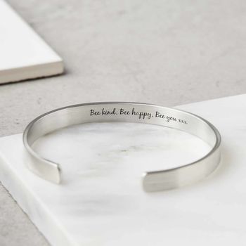 Personalised Sterling Silver Bee Bangle, 2 of 4