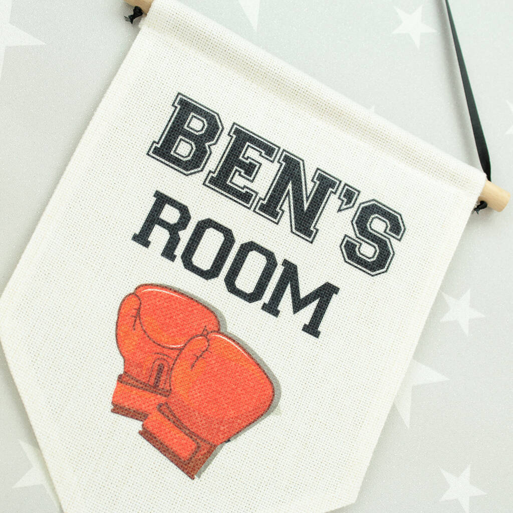 Personalised Boxing Gloves Wall Hanging Flag By Love Lumi Ltd