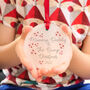 Mummy Daddy And Bump Glass Christmas Decoration, thumbnail 1 of 2