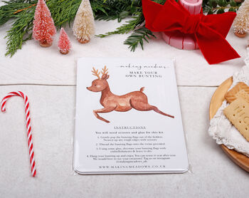 Vintage Christmas Bunting With 15 Reindeer Flag Design, 5 of 6