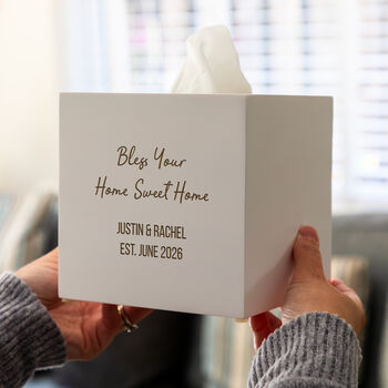 Personalised Tissue Box Cover Bless Your Home Sweet Home Gift, 3 of 5