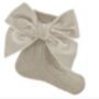 Biscuit Ankle Socks With Velvet Bow, thumbnail 1 of 5