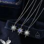 White Opal North Star Pendant Necklace Sterling Silver, thumbnail 7 of 12