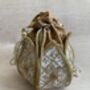 White Handcrafted Raw Silk Potli Bag/Wrist Bag, thumbnail 4 of 4