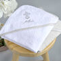 Personalised Christening Towel With Mink Trim, thumbnail 1 of 9