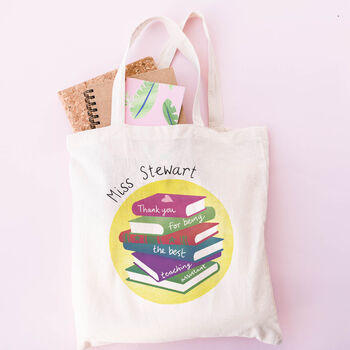 Personalised Teacher Or Teaching Assistant Book Bag, 3 of 3