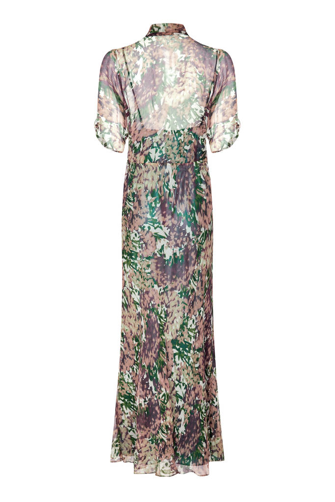Longline Dress In Fioretta Print Silk Georgette By Nancy Mac