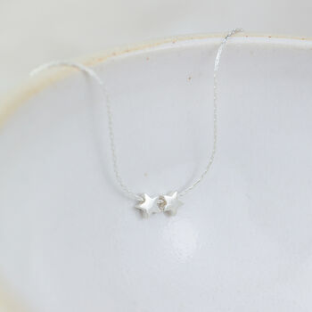 Sterling Silver Star Bead Necklace, 2 of 6
