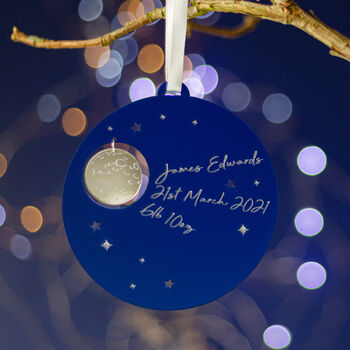 Night Sky Personalised Family Christmas Tree Ornament, 3 of 4