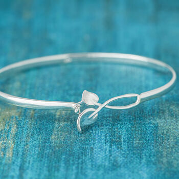 Sterling Silver Personalised Nature Bangle Bracelet, 3 of 8