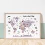 Personalised Children's World Map Print, thumbnail 4 of 5