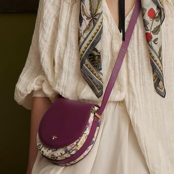 Floral Engravings Plum Saddle Bag, 6 of 6