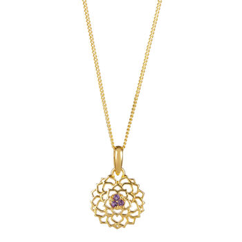 Crown Chakra Amethyst Gold Plated Necklace, 2 of 9