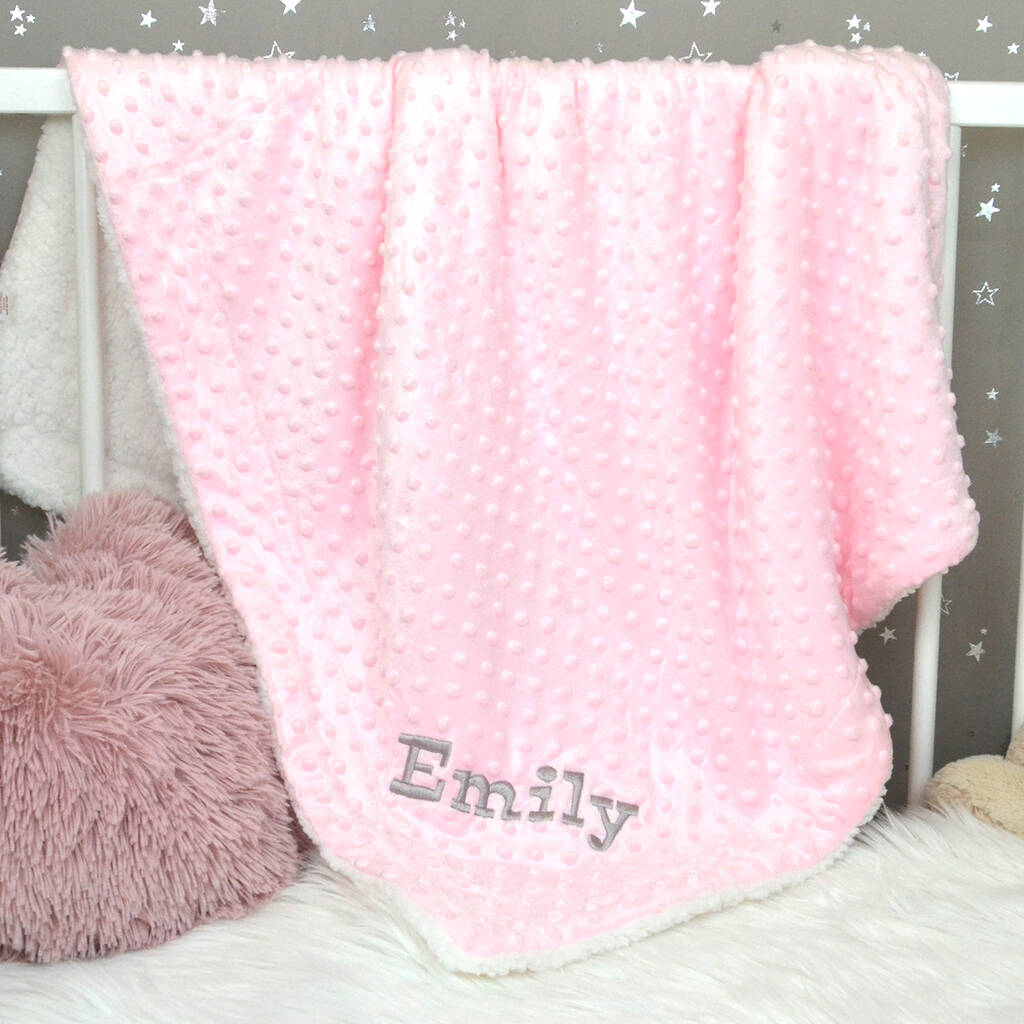 Personalised Pink Bauble Baby Blanket By D Caro | notonthehighstreet.com