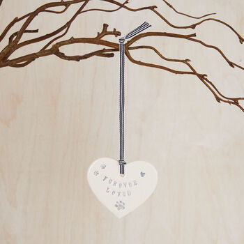 'Forever Loved' Pet Loss Ceramic Heart Decoration Sympathy Gift, 4 of 5