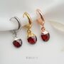 Garnet Birthstone Hoop Earrings, thumbnail 4 of 10