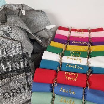 Sustainable Fabric Christmas Cracker Personalised Name, 8 of 8