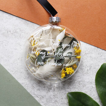 Floral Glass Bauble Keepsake For Mum, 6 of 9