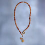 Carnelian Gemstone Bead And Sun Charm Necklace, thumbnail 1 of 4