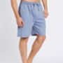 Men's Garrison Blue Herringbone Pyjama Shorts, thumbnail 3 of 3