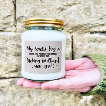 Personalised Fucking Brilliant Funny Uplifting Candle, 3 of 9