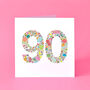 Girlie Things 90th Birthday Card, thumbnail 1 of 5