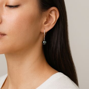 Sterling Silver Black Pearl Drop Earrings, 3 of 7
