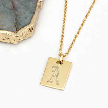 Personalised Sterling Silver Gold Plated Tag Necklace, 2 of 4
