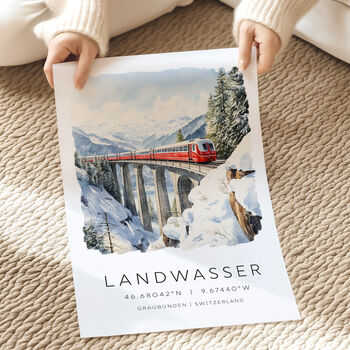 Switzerland Travel Print Of The Glacier Express Train, 4 of 7