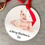 Personalised Photo And Festive Message Christmas Bauble, thumbnail 1 of 2