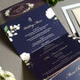 Be Our Guest Blue Floral Wedding Invitations Sample, thumbnail 6 of 7