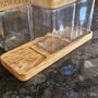 Personalised Glass Jars With Engraved Wooden Lids – Tea, Coffee And Sugar Storage Set Of Three, thumbnail 4 of 5